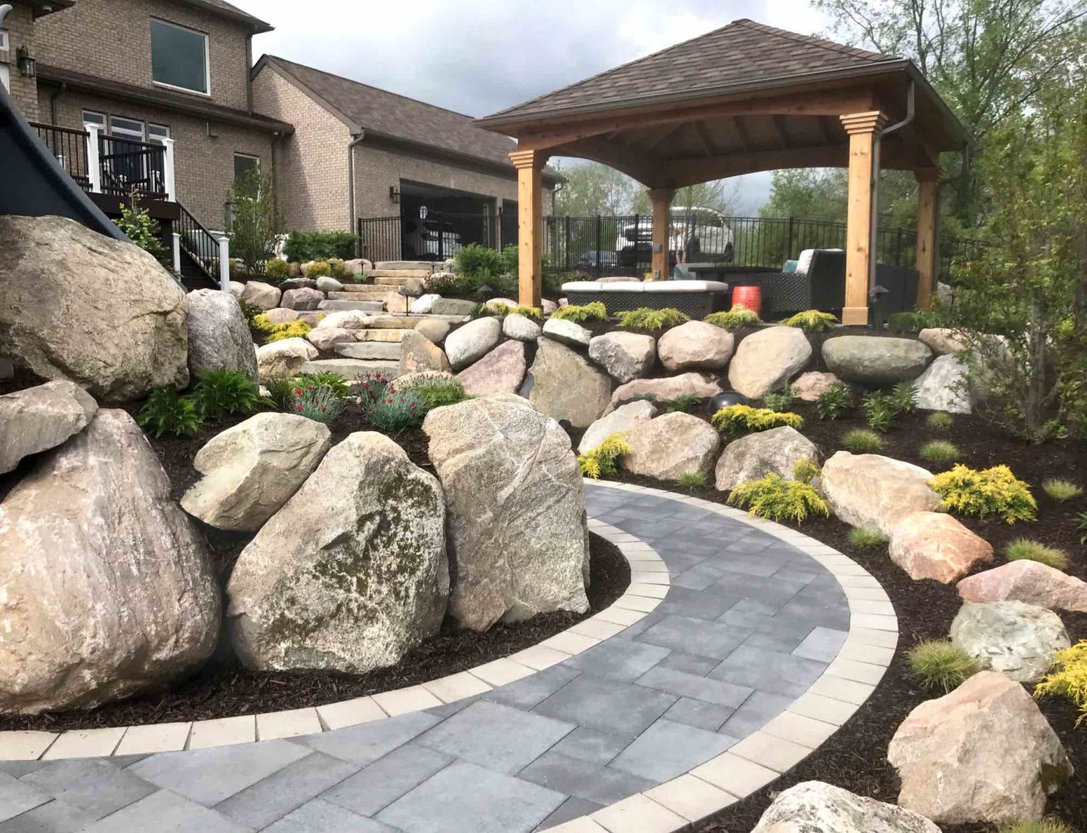 cedar gazebo se michigan hardscaping se michigan hardscape architects michigan shade structures in Michigan Michigan shade solutions Outdoor shade Michigan Shade canopy Michigan