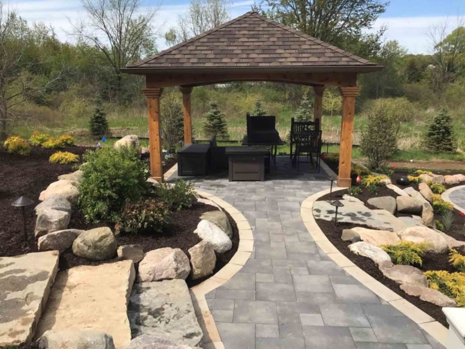 cedar gazebo se michigan hardscaping se michigan hardscape architects michigan Sustainable Landscape Design Michigan Michigan Landscaping Ideas Michigan Hardscape Design Award-Winning Landscape Design Michigan shade structures in Michigan Michigan shade solutions Outdoor shade Michigan Shade canopy Michigan