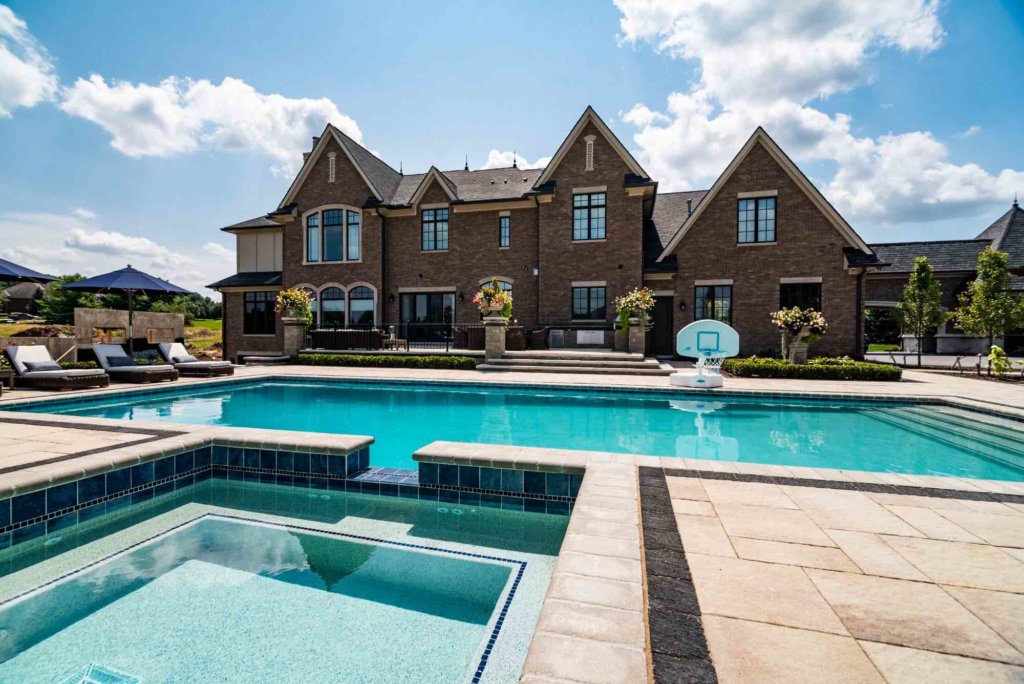 landscape design, michigan pool design, paving company in Michigan, inground pool, pool inspo, backyard pool, pavers, pavers near me, swim and spa, swimming pool design and install, backyard ideas, Antonelli Landscape Pool Spa custom pergola and hardscape oakland twp mi