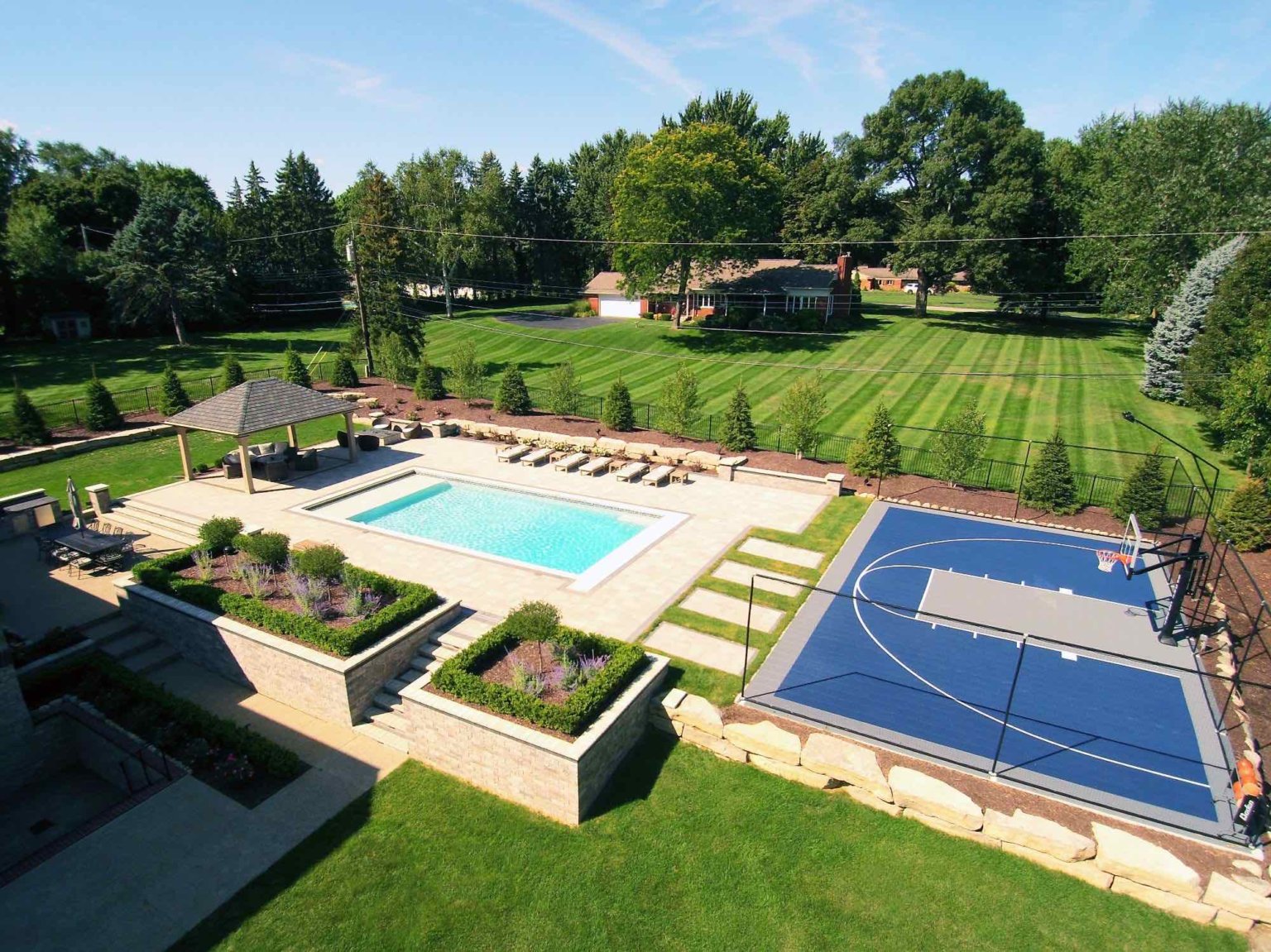 landscaping near me, landscape design, landscaping companies near me, landscaping ideas, landscape architecture, landscape ideas, garden design, landscape design ideas, quality landscaping, landscapes pictures, swimming pool, pools, fiberglass pools, inground pools, inground pool, pool designs, pool landscaping ideas, michigan custom pools, backyard pools, pool ideas, michigan swimming pool builders, Antonelli Landscape pool spa, basketball court, outdoor basketball court, basketball half court, backyard sports, backyard basketball court, gazebo, shade structures, pavilion, pergola, pergola with canopy, hard top gazebo, outdoor gazebo, michigan gazebo, michigan pergola, patio gazebo