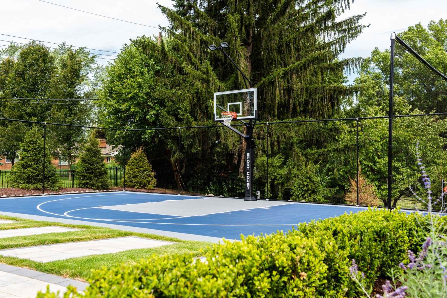 Antonelli Landscape pool spa, basketball court, outdoor basketball court, basketball half court, backyard sports, backyard basketball court landscape design troy mi