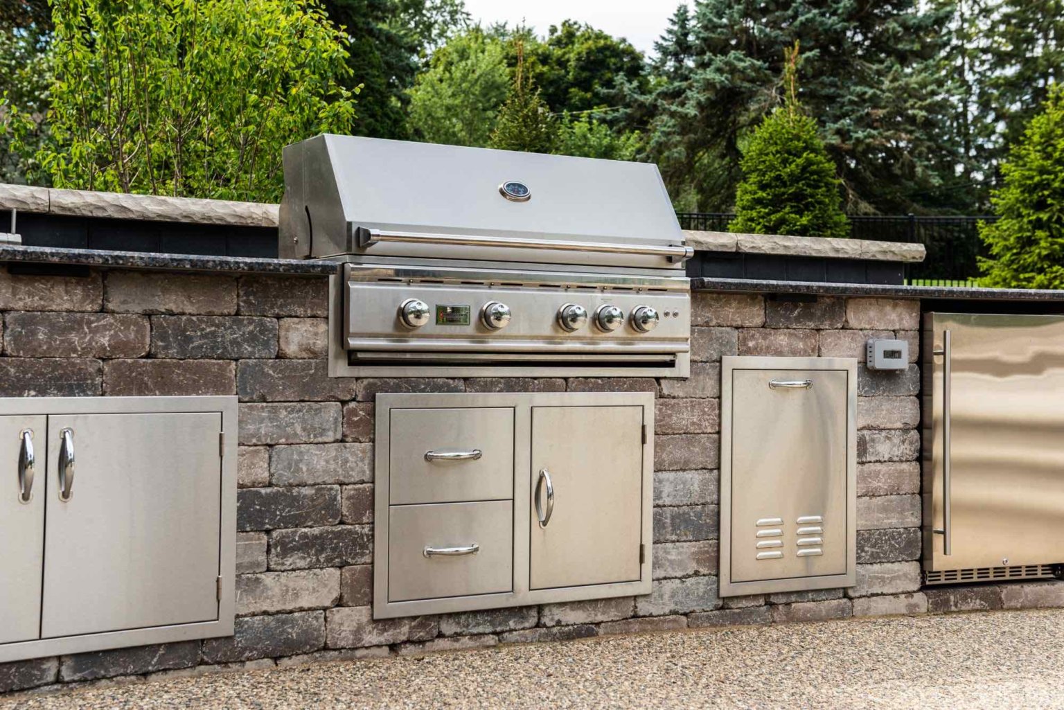 outdoor kitchen, outdoor bar, outdoor kitchen ideas, patio ideas, patio design ideas, design outdoor kitchens, open kitchen, outdoor cooking, small backyard patio ideas, bbq grill, outdoor grill, bbq grills, built in grill, Antonelli Landscape, Antonelli Landscape pool spa, outdoor grilling station, pavers near me, unilock pavers