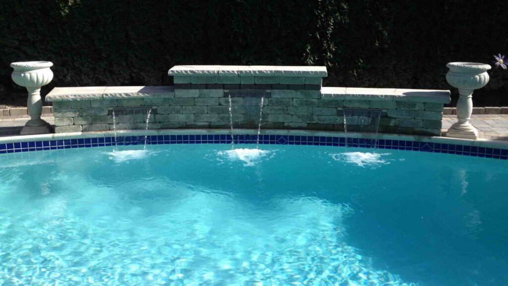 Waterfall pool, in-ground pool, types of pools
