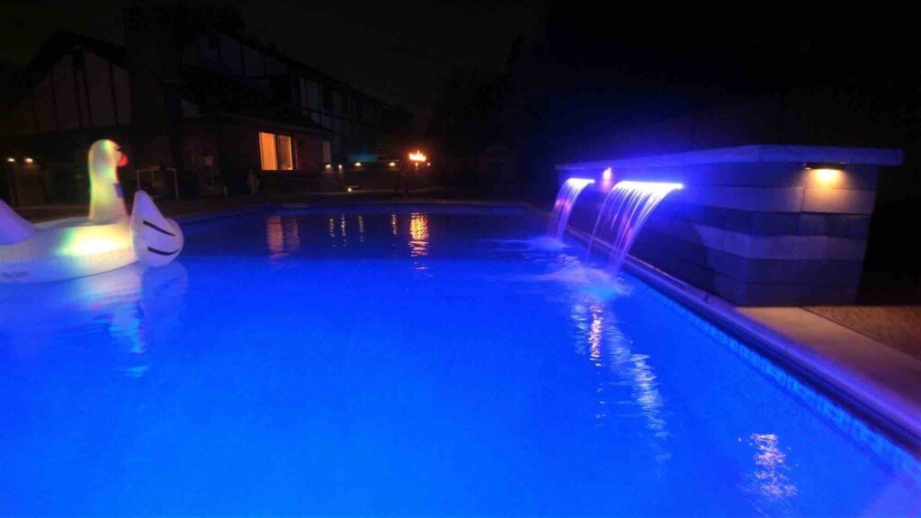 pool lights, in ground pool,