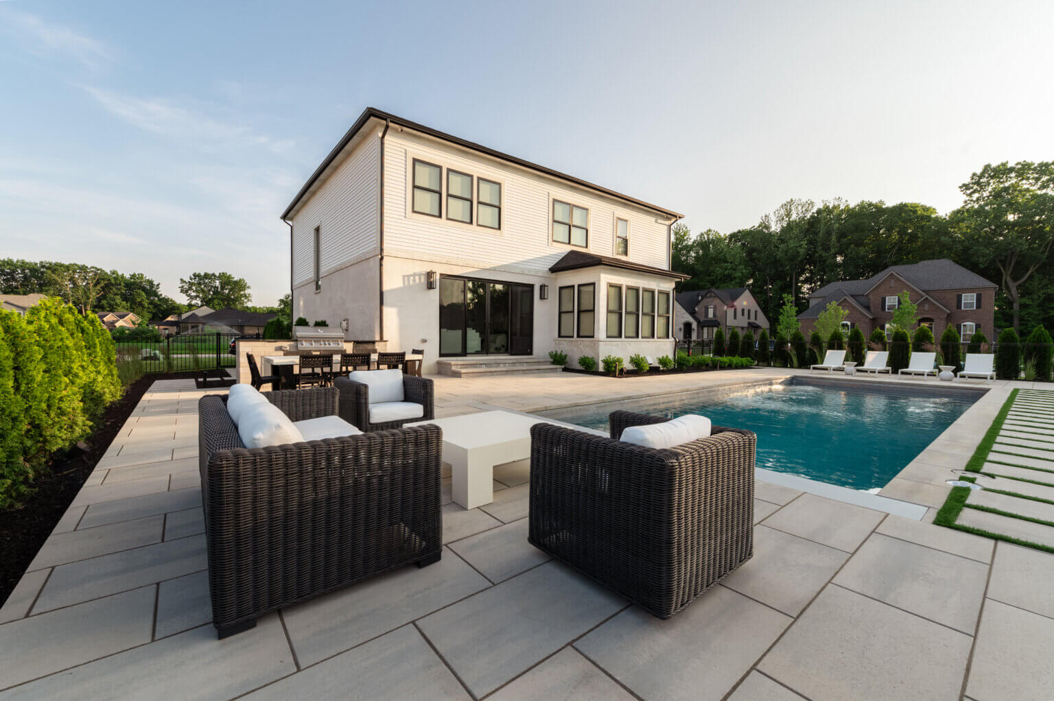 natural stone pool deck in Beverly Hills, MI Luxury gunite pools Professional Landscape Design Michigan Michigan Landscape Architects Best Landscape Designers in Michigan Michigan Residential Landscape Design Custom Landscape Design Michigan Michigan Garden Design Landscape Planning Michigan Landscape Installation Michigan Michigan Pavers Paver Installation Michigan Paver Contractors in Michigan Best Pavers in Michigan Michigan Patio Pavers Driveway Pavers Michigan Walkway Pavers Michigan Michigan Paver Stones