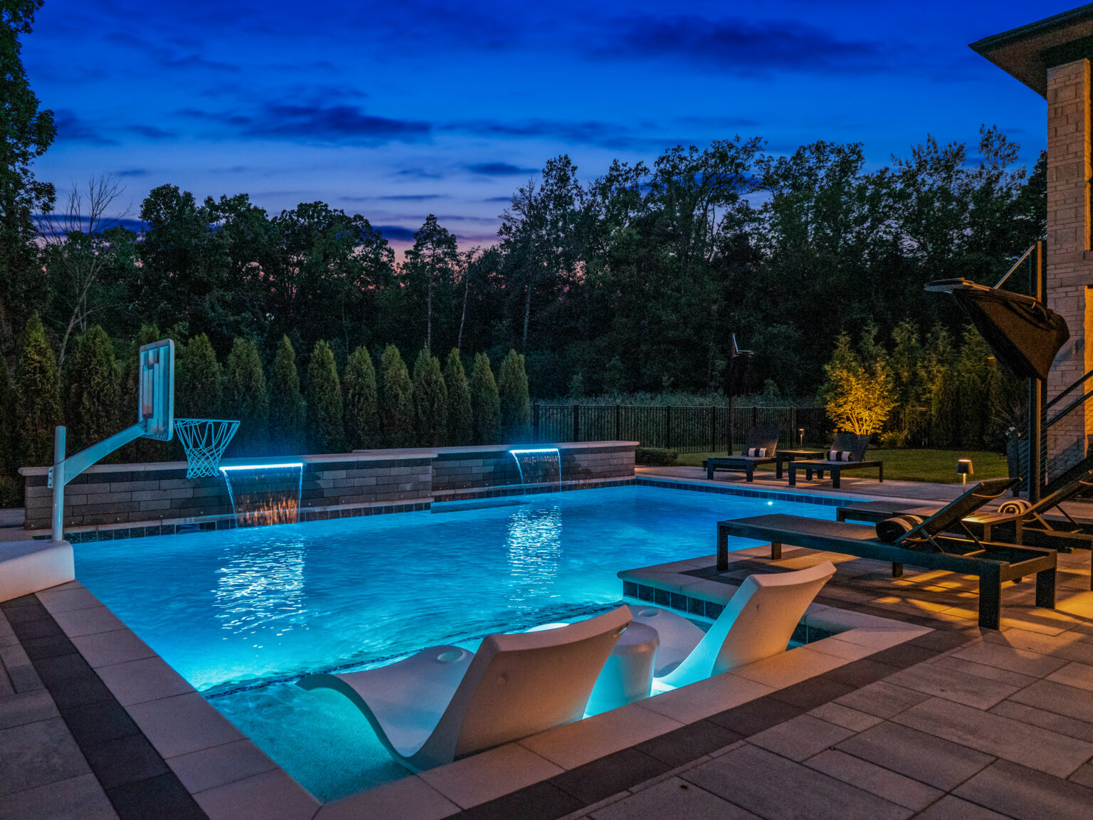 Clean & Pristine - Rochester Hills, MI Michigan pool installers custom backyard pool michigan Custom backyard pool spa Custom pool company michigan Gunite inground pool cascading pool fountain Paver pool deck Custom inground pools Backyard pool ideas detroit inground pool  custom gunite pool backyard living w/ inground pool luxury pool designer luxury custom pool builder  luxury gunite pool  landscape lighting custom landscape lighting