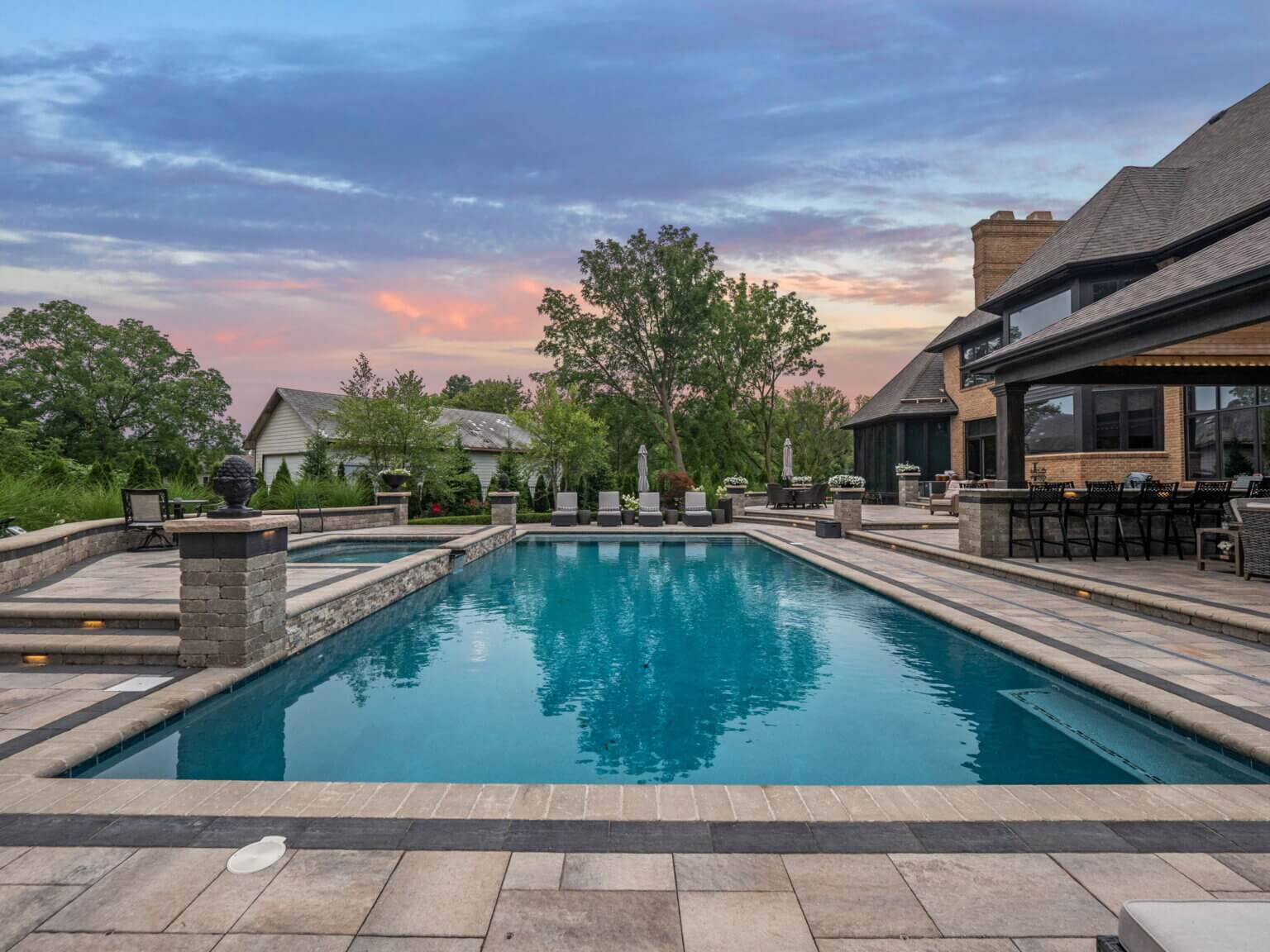 swimming pool landscaping landscaping service swimming pool landscape design garden construction landscape paving landscape masonry pool and landscaping swimming pool builders macomb county michigan macomb county pool builders pool companies macomb mi premier pool builders