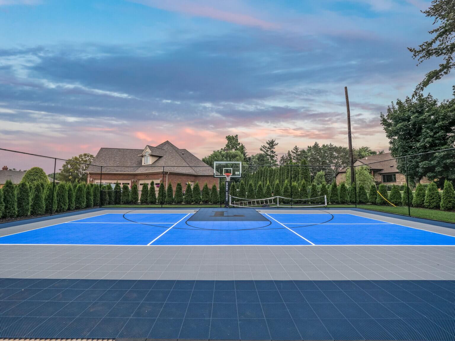 Sports court Backyard court sports court builders metro detroit backyard court builders detroit backyard court builders macomb county michigan Sports court Clinton twp mi