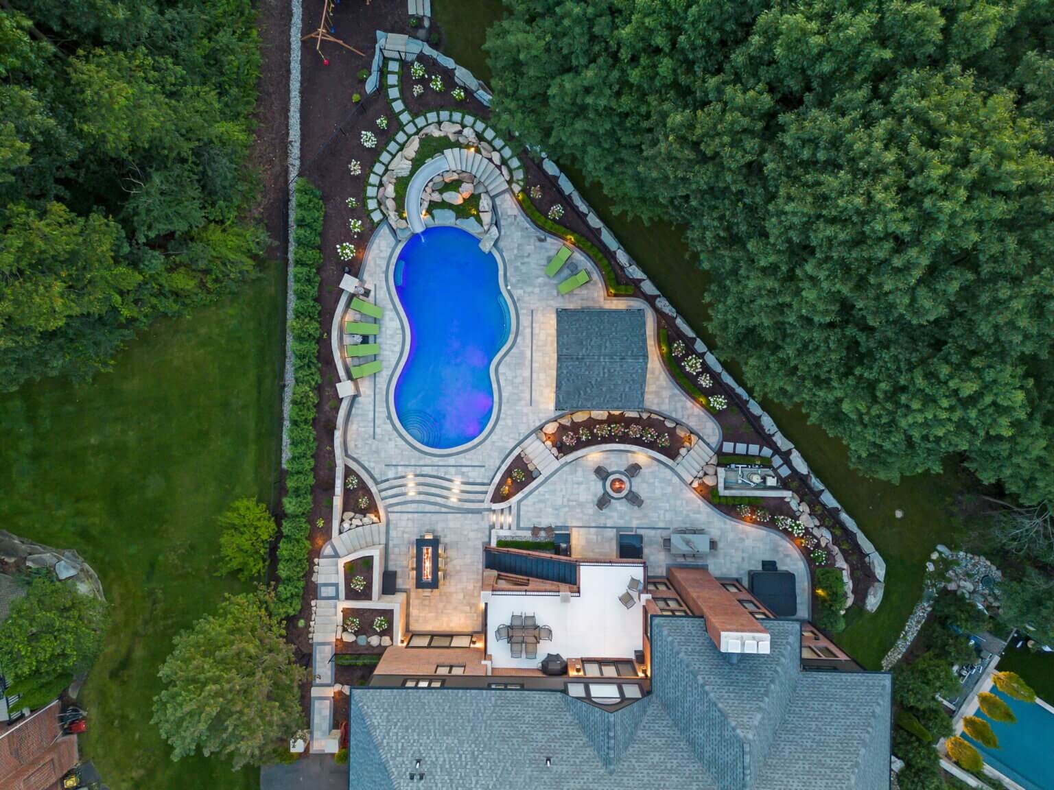 Custom inground pools Backyard pool ideas detroit Outdoor living contractor oak