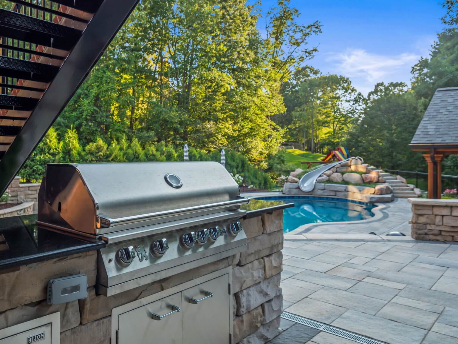 outdoor kitchen, outdoor bar, outdoor kitchen ideas, patio ideas, patio design ideas, design outdoor kitchens, open kitchen, outdoor cooking, small backyard patio ideas, bbq grill, outdoor grill, bbq grills, built in grill, Antonelli Landscape, Antonelli Landscape pool spa
