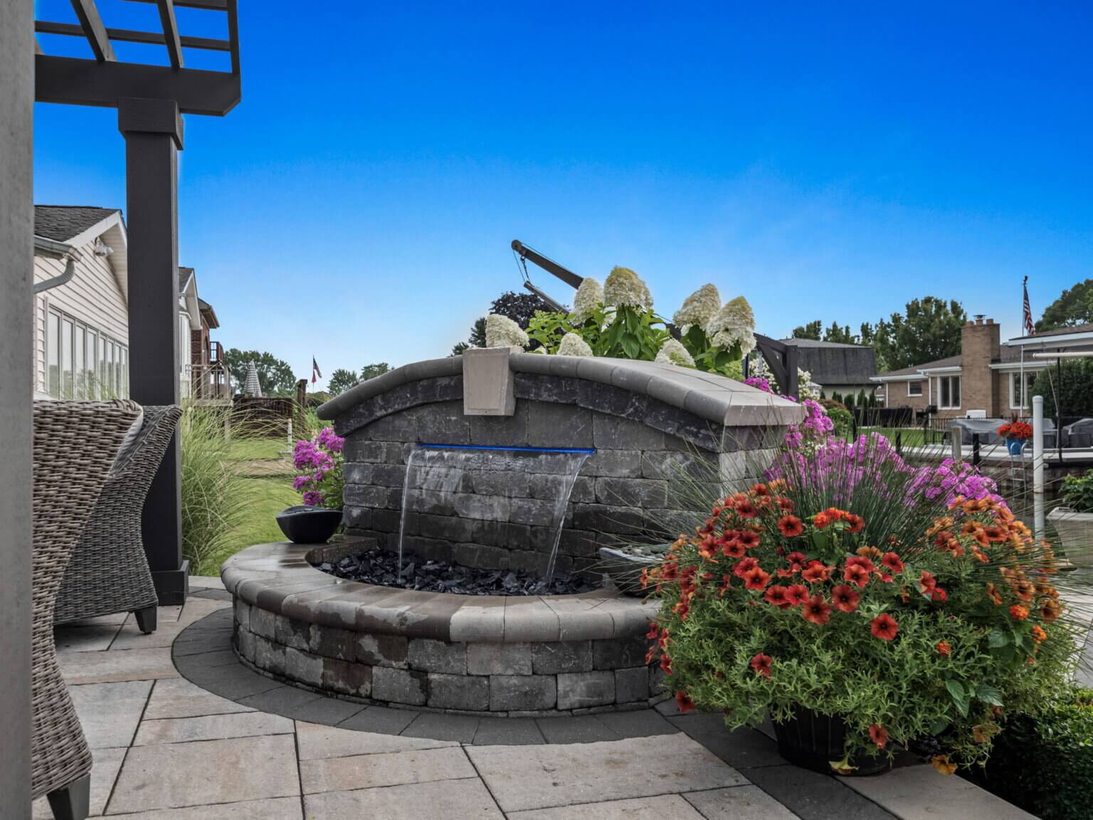 custom patio paving brick paving landscape design custom hardscape pool and paving designers front yard paving water features fountain designers fountain design backyard fountain